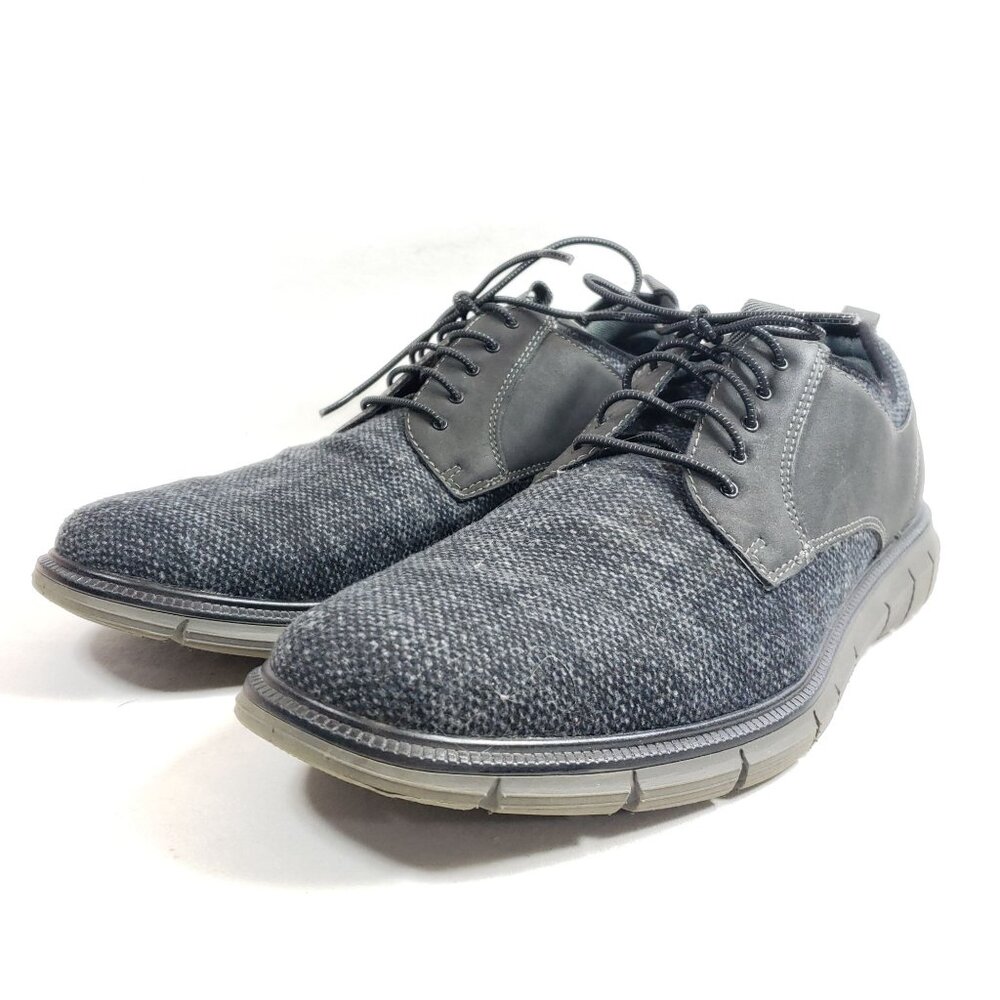Dockers Mens Size 11 Grey Oxford Sneakers Woven Fabric & Faux Leather